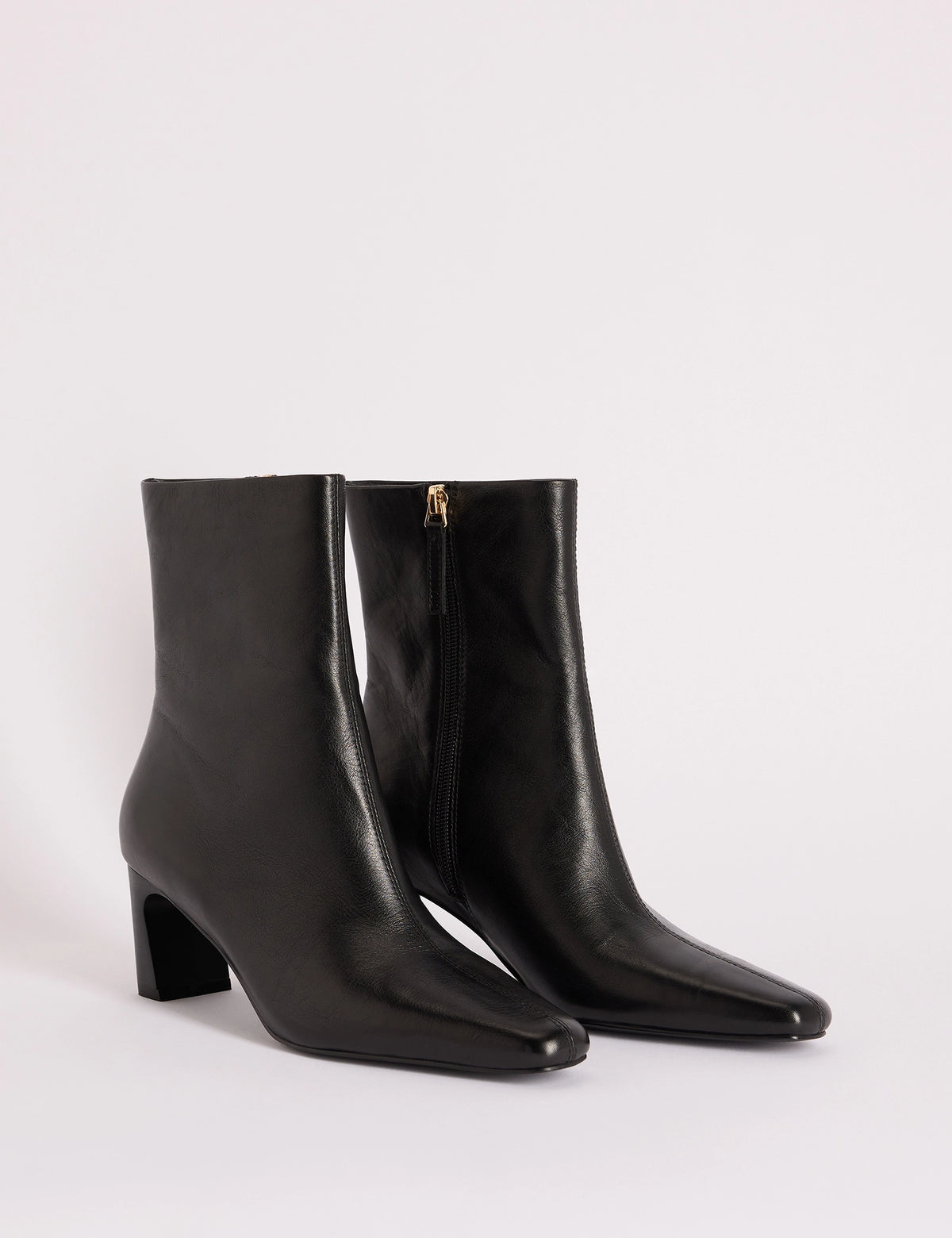 Black Leather Ottilie Ankle Boot