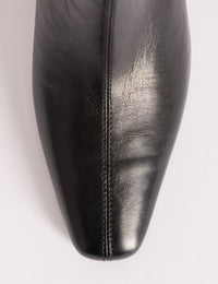 Black Leather Ottilie Ankle Boot