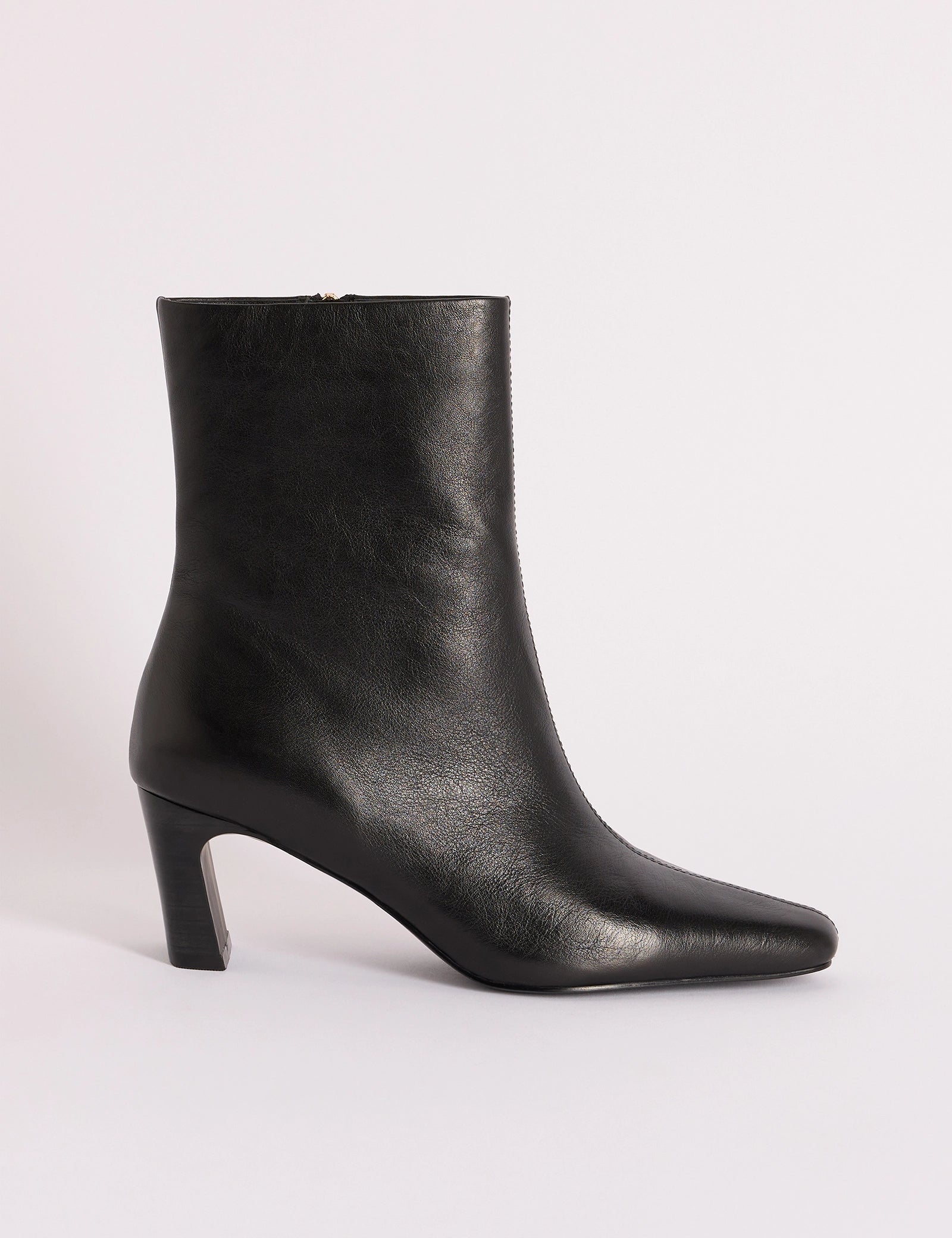 Black Leather Ottilie Ankle Boot