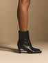 Black Leather Ottilie Ankle Boots