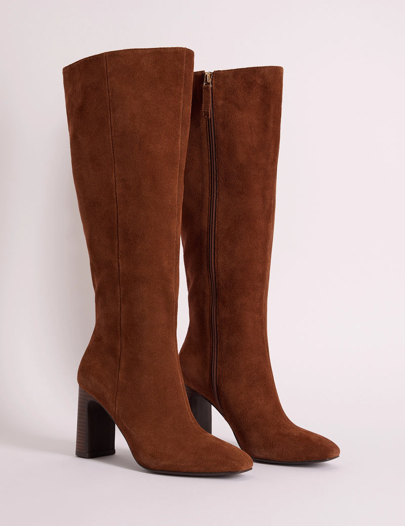 Tan Suede Knee High Boots