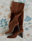 Tan Suede Knee High Boots