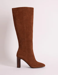 Tan Suede Knee High Boots