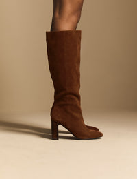 Tan Suede Knee High Boots