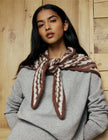 Brown Print Wool-Blend Triangle Scarf