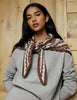 Brown Print Wool-Blend Triangle Scarf
