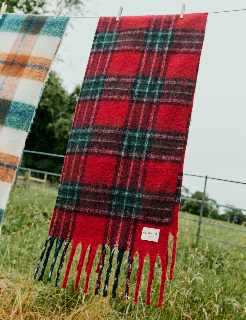 Red Tartan Blanket Scarf