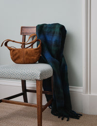 Green and Blue Check Blanket Scarf