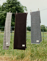 Taupe Stripe Skinny Scarf