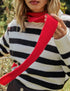 Red Wool-Blend Skinny Scarf