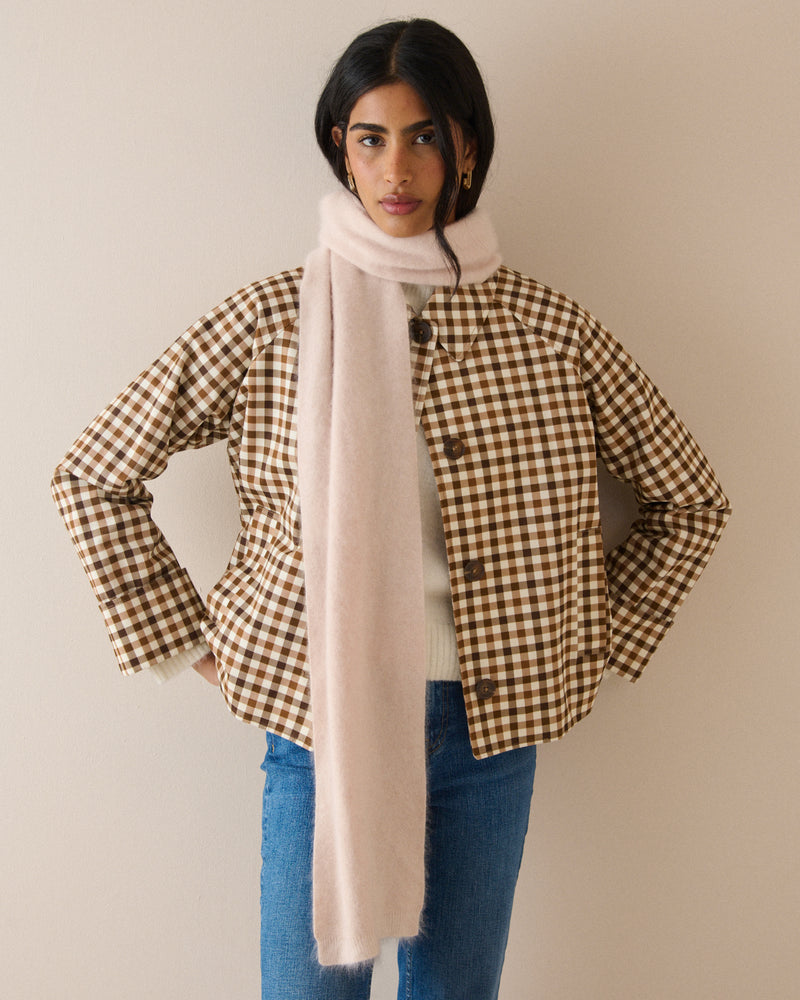 Blush Pink Brushed Wool Scarf