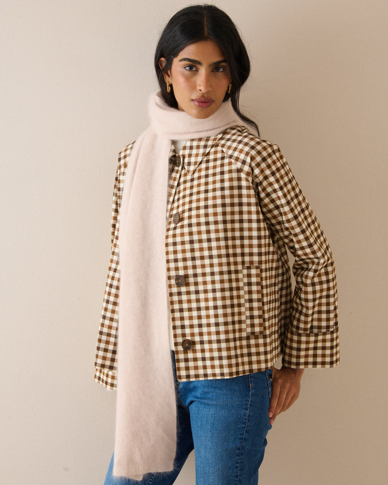 Blush Pink Brushed Wool Scarf