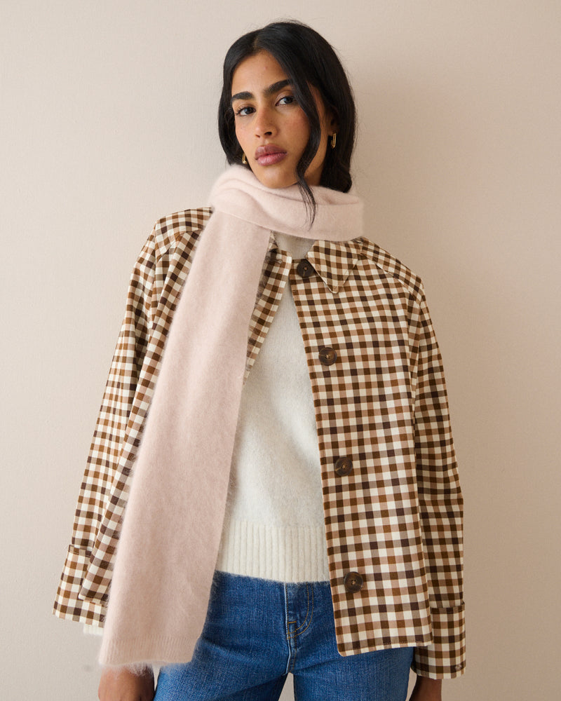 Blush Pink Brushed Wool Scarf