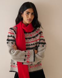Red Brushed Wool Scarf
