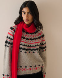 Red Brushed Wool Scarf