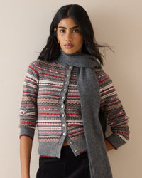 Grey Brushed Wool Scarf