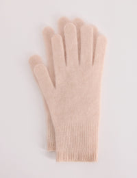 Light Pink Knitted Gloves