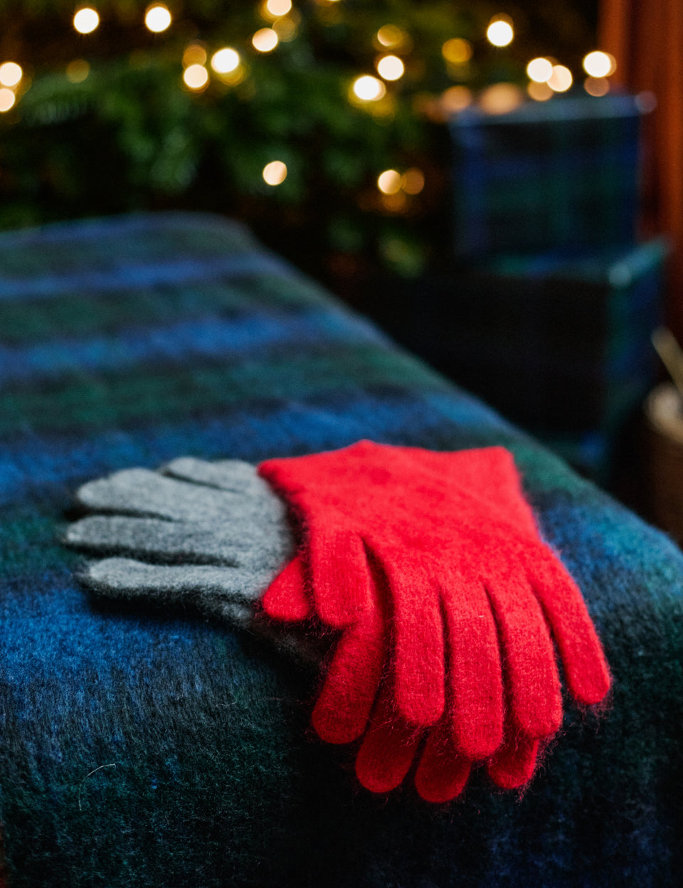 Red Knitted Gloves