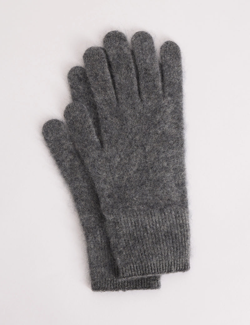 Grey Marl Ribbed Gloves