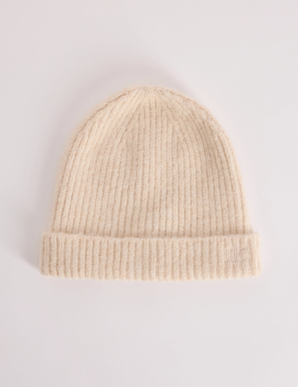 Cream Ribbed Beanie
