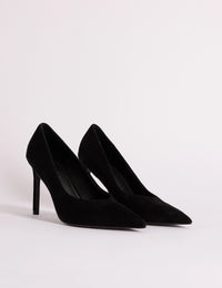 Black Suede Pointed Toe High Heels