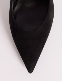 Black Suede Pointed Toe High Heels