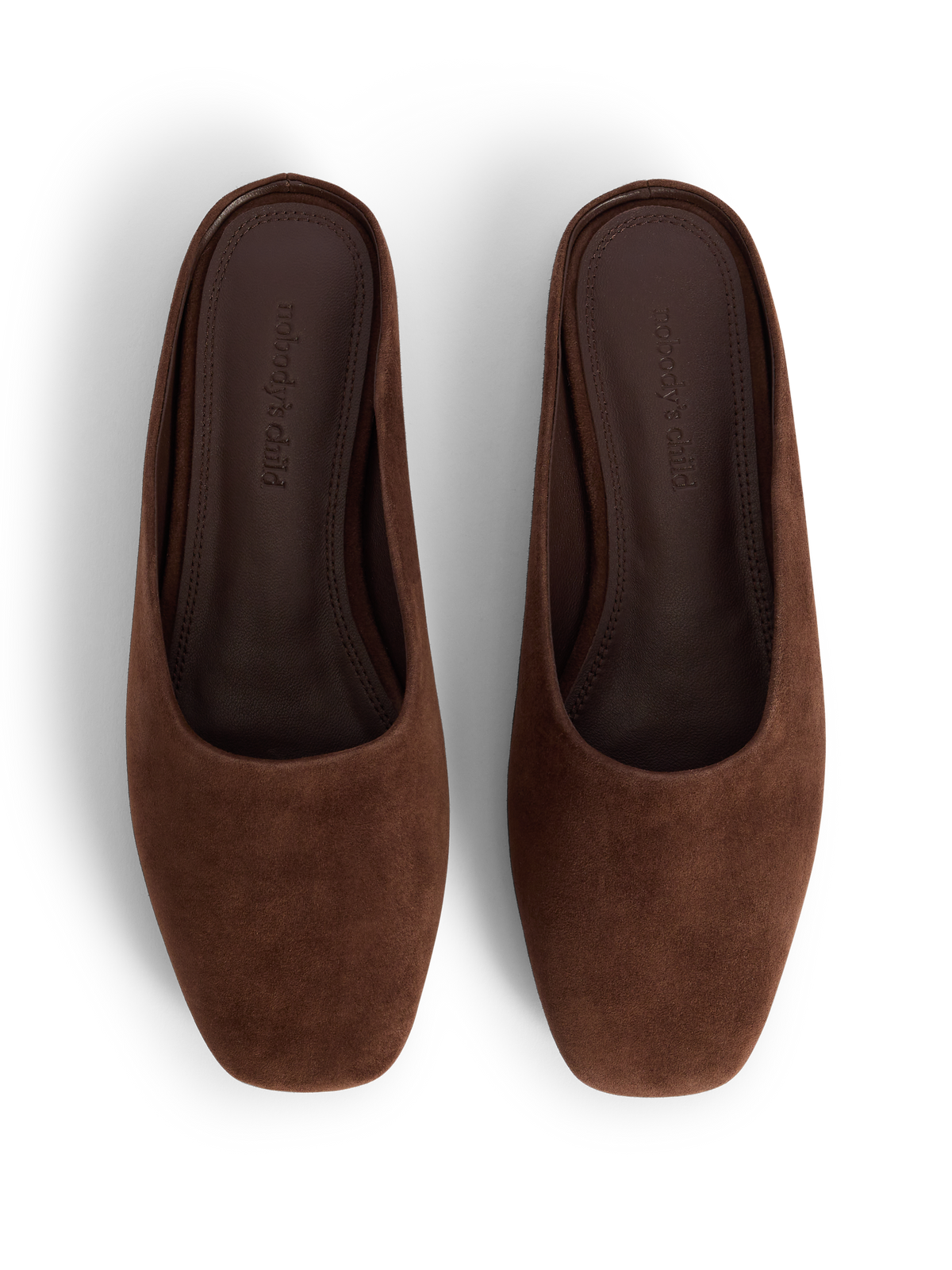 Chocolate Brown Suede Ballet Mules