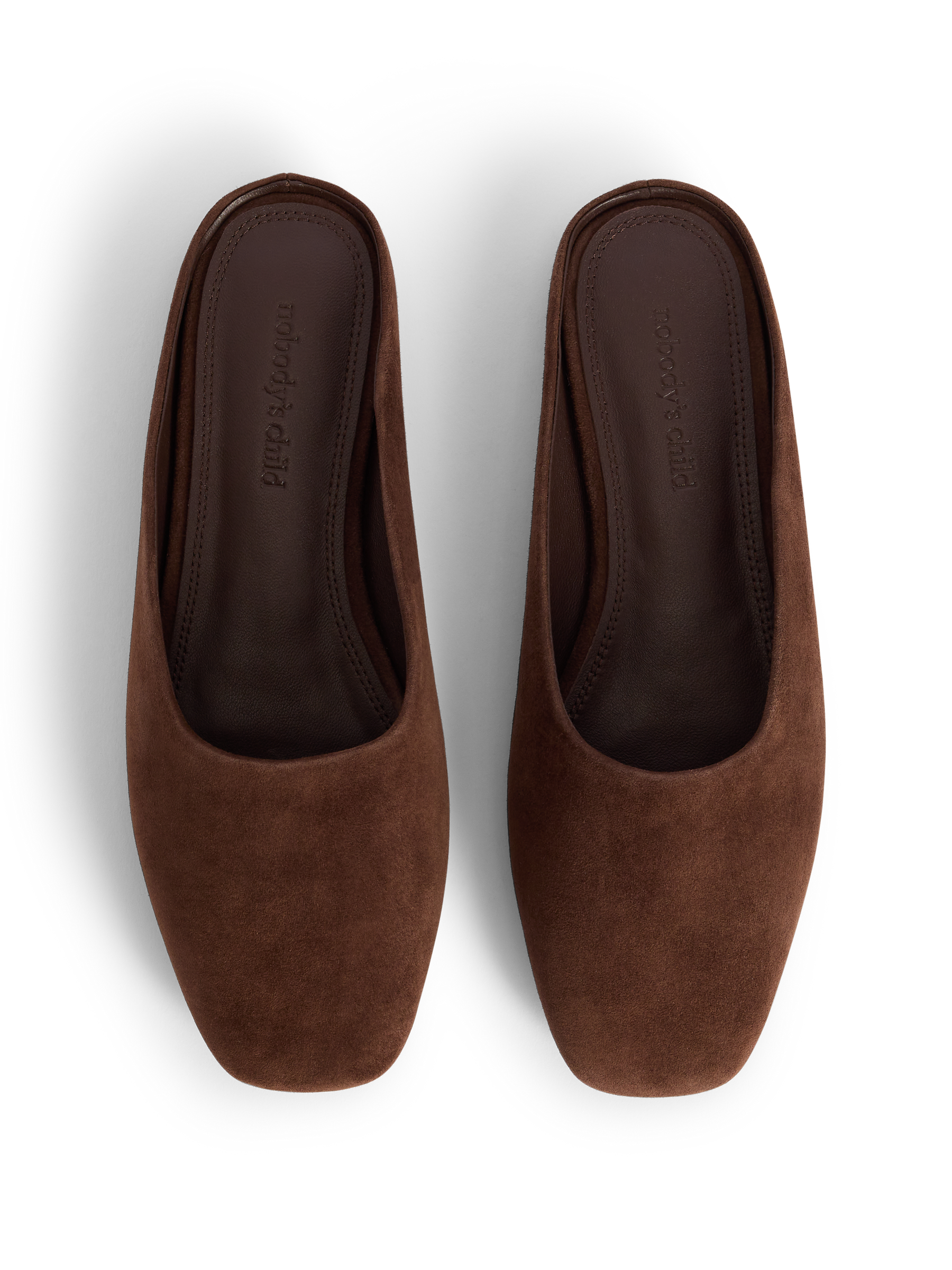 Chocolate Brown Suede Ballet Mules