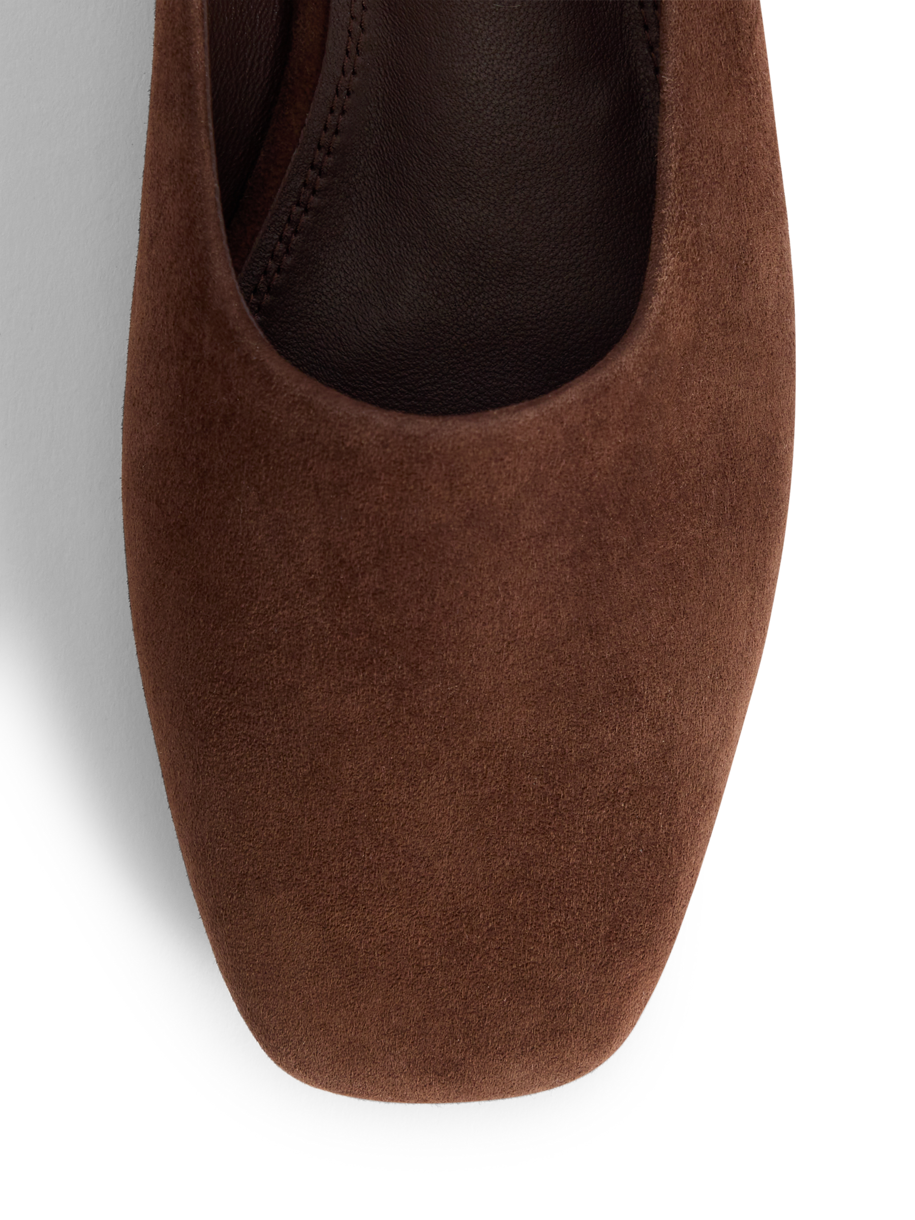 Chocolate Brown Suede Ballet Mules