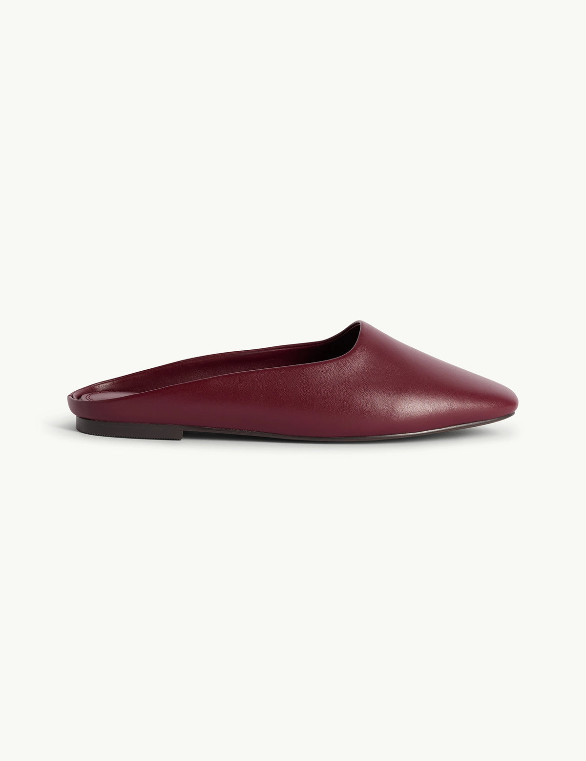 Burgundy Leather Ballet Mules