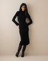 Black Ribbed Knitted Midi Dress