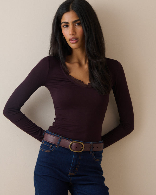 Mahogany Brown Leather Belt