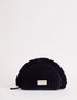 Navy Frill Edge Crescent Makeup Bag