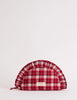 Red Tartan Frill Edge Crescent Makeup Bag