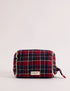 Red Tartan Frill Trim Makeup Bag