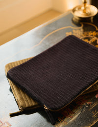 Brown Quilted Velvet Laptop Case