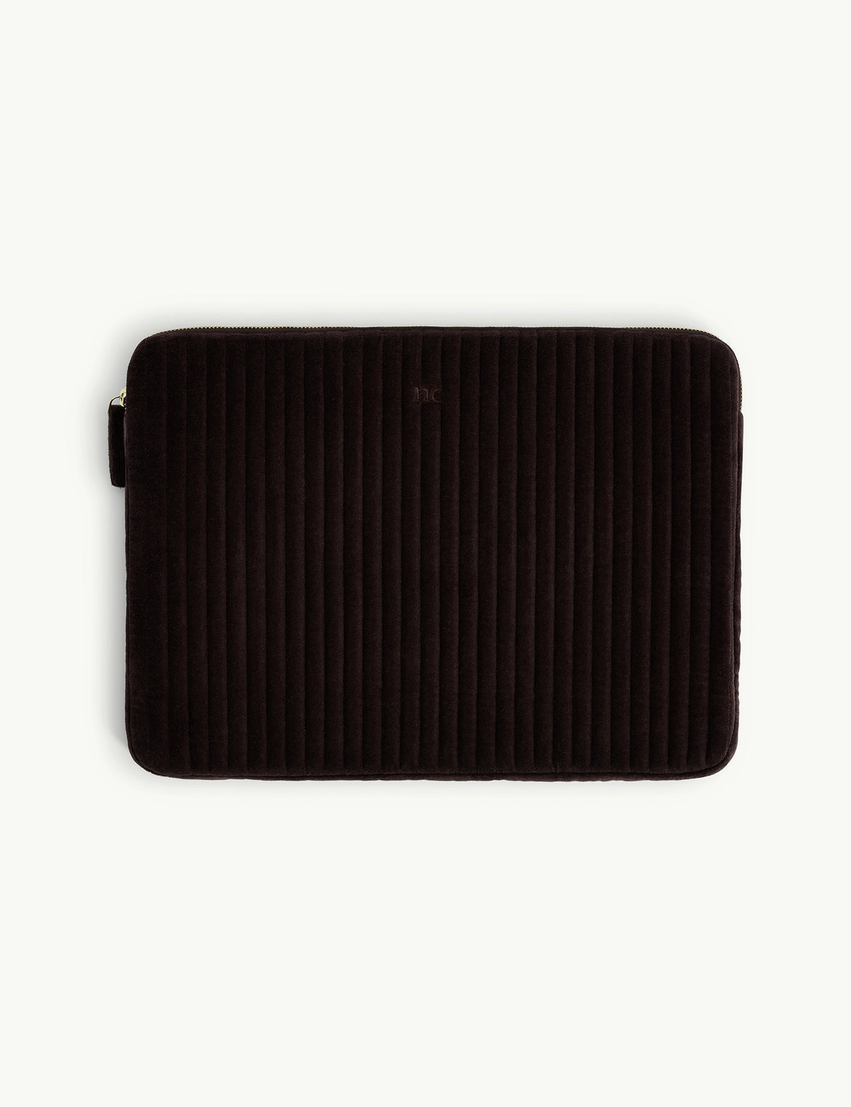Brown Quilted Velvet Laptop Case