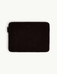 Brown Quilted Velvet Laptop Case