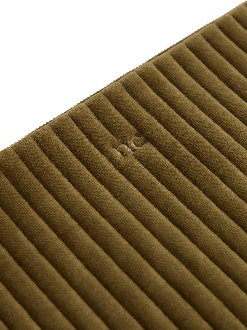 Olive Green Quilted Velvet Laptop Case
