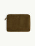 Olive Green Quilted Velvet Laptop Case