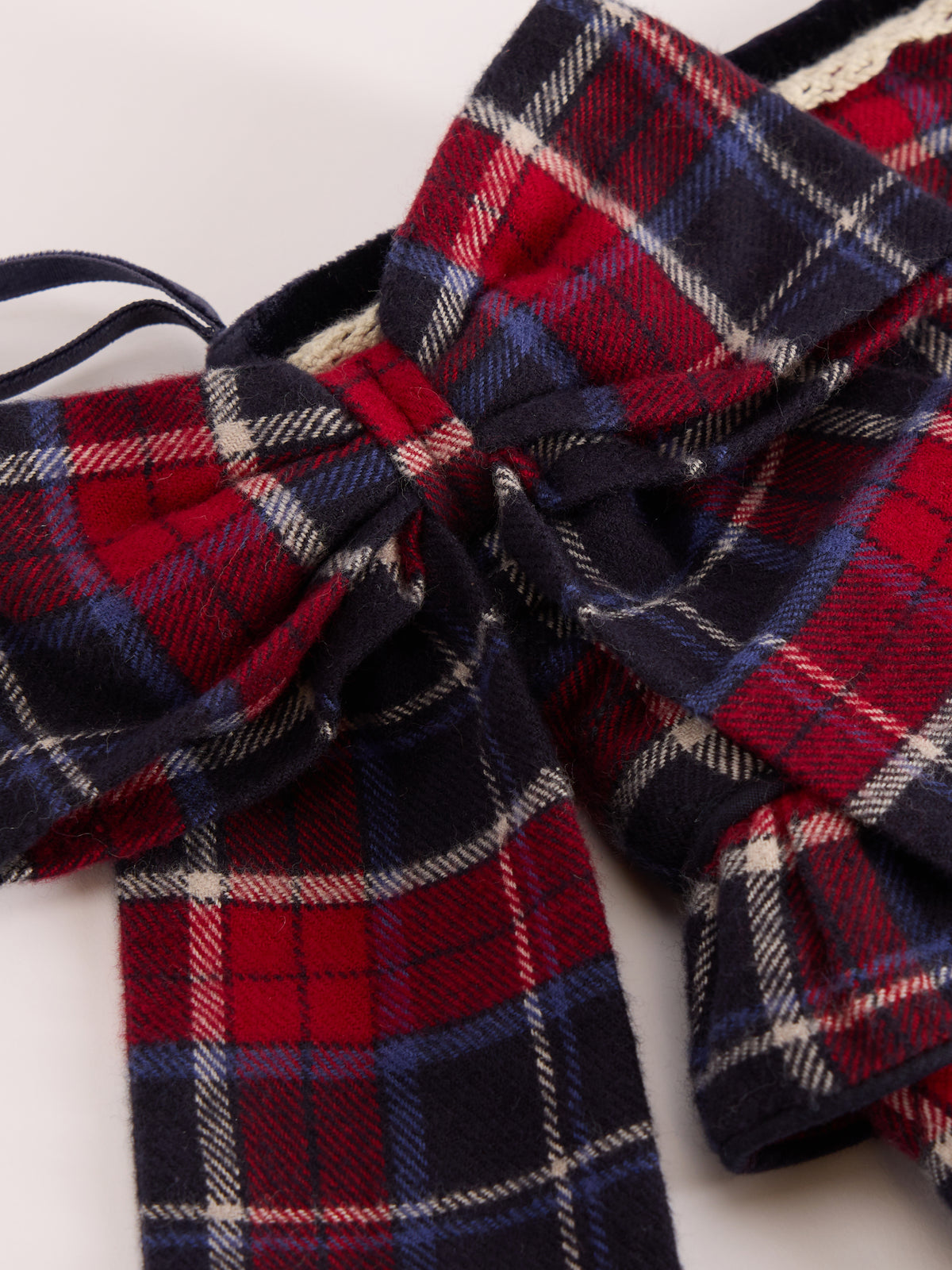 Red Tartan Bow and Frill Stocking
