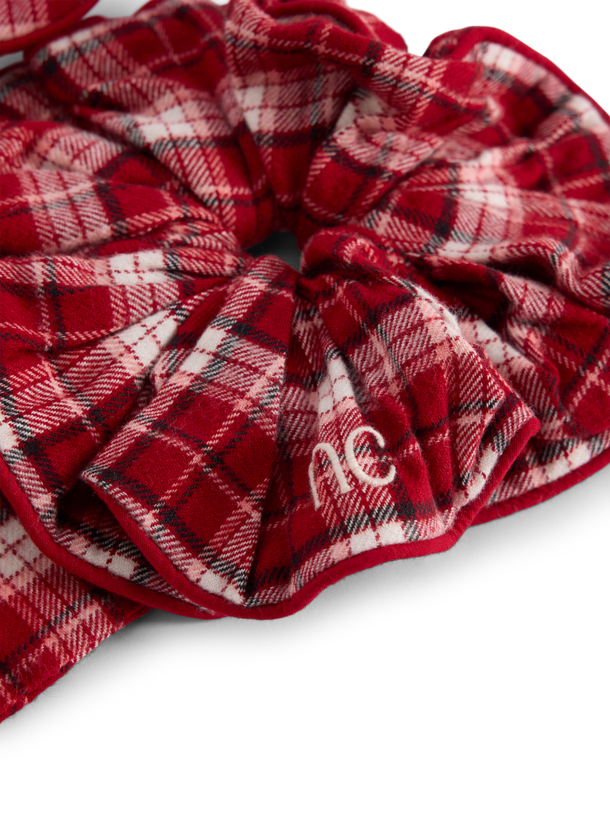 Red Tartan Eye Mask and Scrunchie Gift Set