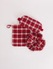 Red Tartan Eye Mask and Scrunchie Gift Set