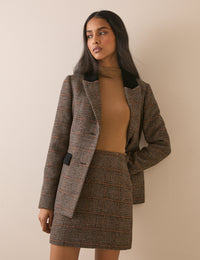 Brown Heritage Check Pelmet Mini Skirt