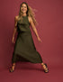 Forest Green Satin Eton Slip Skirt