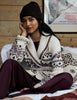 Burgundy Fair Isle Print Wrap Cardigan