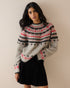 Grey Fair Isle Print Knitted Jumper