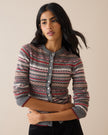 Grey Ditsy Fair Isle Wool-Blend Cardigan