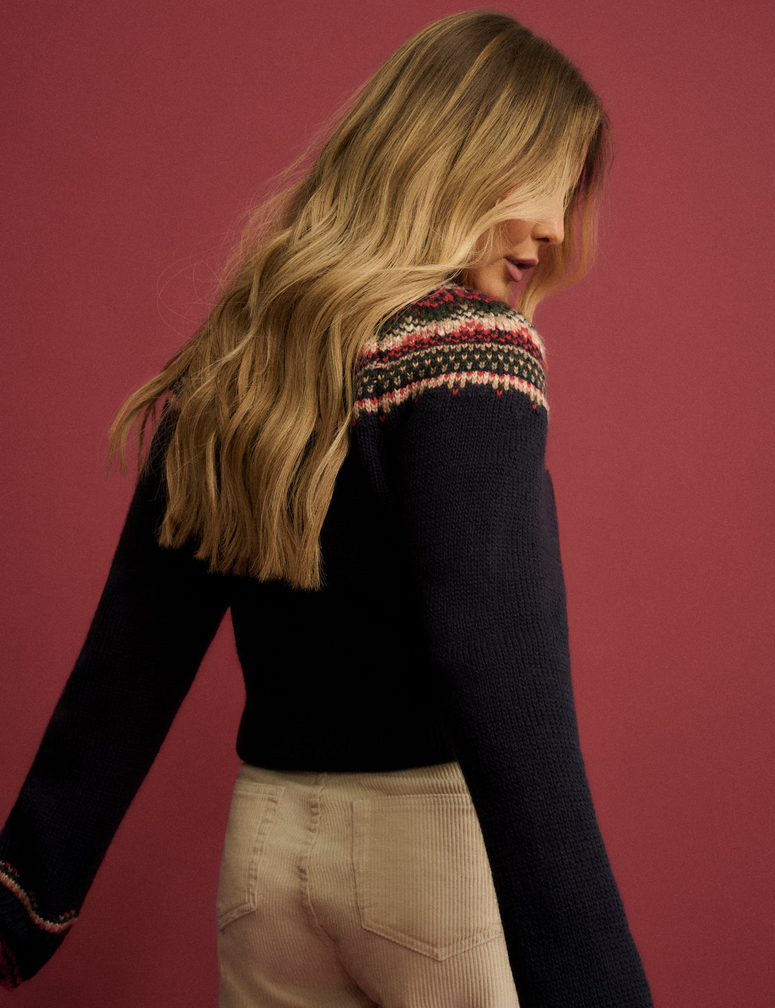 Navy Fair Isle Print Jumper