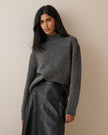 Charcoal Grey Funnel Neck Jumper